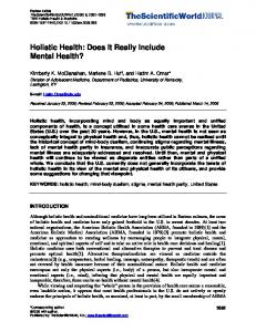 Holistic Health: Does It Really Include Mental Health?