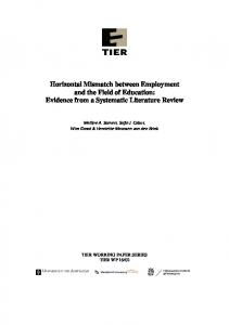 Horizontal Mismatch between Employment and the Field of ... - Tier