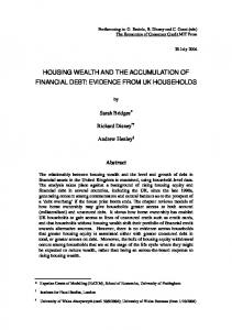 housing wealth and the accumulation of financial debt - CiteSeerX