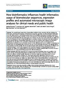 How bioinformatics influences health informatics - Semantic Scholar