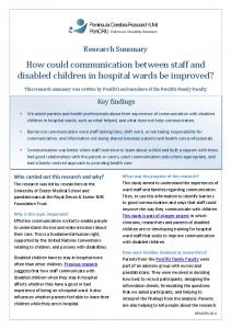 How could communication between staff and disabled children in ...