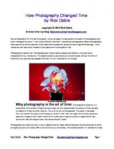 How Photography Changed Time by Rick Doble