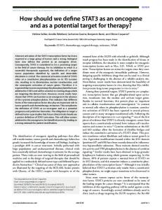 How should we define STAT3 as an oncogene and as a potential ...