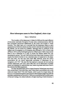 How telescopes came to New England, 1620-1740 - MAST