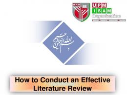 How to conduct a literature review