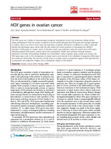 HOX genes in ovarian cancer - BioMedSearch