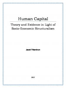 Human Capital. Theory and Evidence in Light of ...