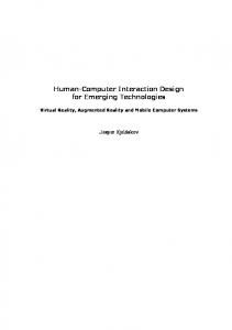Human-Computer Interaction Design for Emerging Technologies