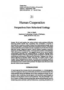 Human cooperation: perspectives from behavioral ecology
