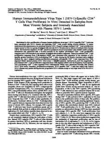 Human Immunodeficiency Virus Type 1 (HIV-1 ... - Journal of Virology
