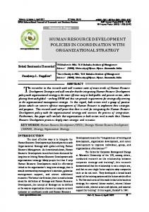 human resource development policies in coordination ...