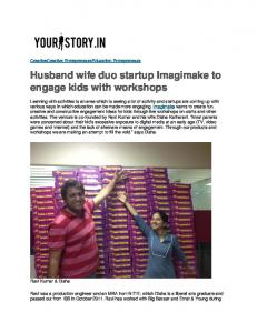 Husband wife duo startup Imagimake to engage kids with workshops