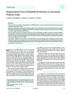 Hyperendemic Foci of Hepatitis B Infection in Arunachal Pradesh, India