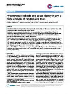 Hyperoncotic colloids and acute kidney injury: a meta ... - Critical Care