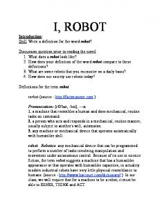 I, Robot Discussion Questions - Personal Page