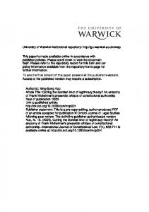 ICON 1103 - Warwick WRAP - University of Warwick