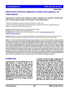 IGF1R levels in the brain negatively correlate with longevity in 16 ...
