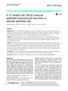 IL-27 inhibits the TGF-β1-induced epithelial-mesenchymal ...www.researchgate.net › publication › fulltext › IL-27-inhi
