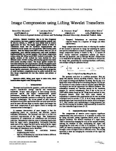 Image Compression Using Lifting Wavelet Transform