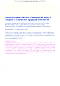 Immunohistochemical detection of Inhibitor of DNA ...