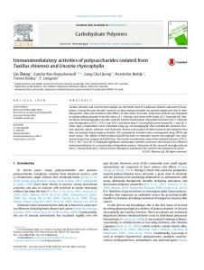 Immunomodulatory activities of polysaccharides ...