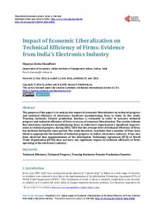 Impact of Economic Liberalization on Technical Efficiency of Firms ...