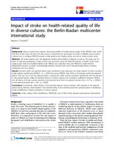 Impact of stroke on health-related quality of life in