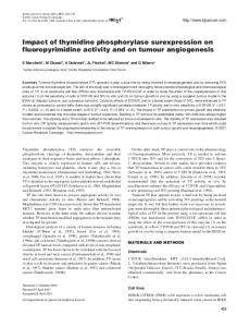Impact of thymidine phosphorylase surexpression on ... - BioMedSearch