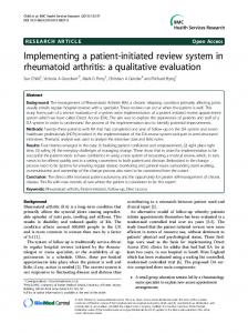 Implementing a patient-initiated review system in rheumatoid arthritis ...