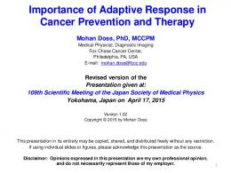 Importance of Adaptive Response in Cancer ... - Semantic Scholar