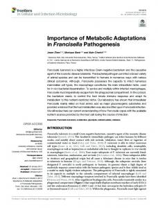Importance of Metabolic Adaptations in Francisella ... - CORE