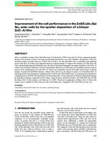 Improvement of the cell performance in the ZnS/Cu (In, Ga) Se2 solar ...