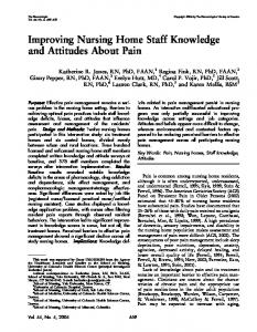 Improving Nursing Home Staff Knowledge and Attitudes About Pain ...