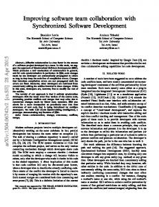 Improving software team collaboration with Synchronized ... - arXiv