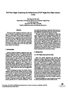Improving the Performance of TCP Vegas Over High Latency Links