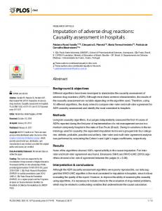 Imputation of adverse drug reactions: Causality assessment in hospitals