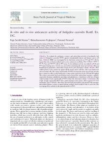 In vitro and in vivo anticancer activity of Indigofera ... - CyberLeninka