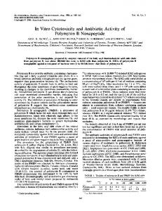 In Vitro Cytotoxicity and Antibiotic Activity of Polymyxin B Nonapeptide
