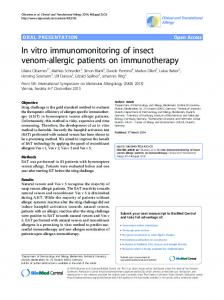 In vitro immunomonitoring of insect venom-allergic ... - Springer Link