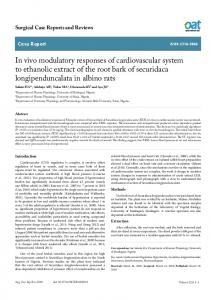 In vivo modulatory responses of cardiovascular system to ... - OAText