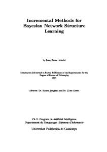 Incremental Methods for Bayesian Network Structure ... - CiteSeerX
