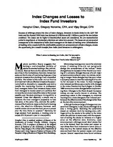 Index Changes and Losses to Index Fund Investors - Semantic Scholar