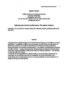 Indexing and retrieval performance: The logical ... - Semantic Scholar