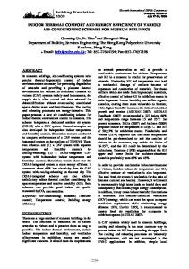 indoor thermal comfort and energy efficiency of various air