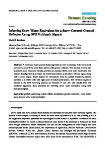 Inferring Snow Water Equivalent for a Snow-Covered Ground ... - MDPI