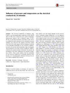 Influence of pressure and temperature on the electrical ... - Core