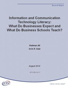 Information and Communication Technology Literacy