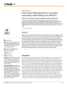 Information filtering based on corrected