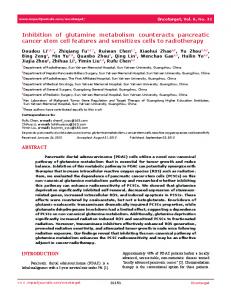 Inhibition of glutamine metabolism counteracts ... - Semantic Scholar