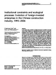 Institutional constraints and ecological processes - IngentaConnect